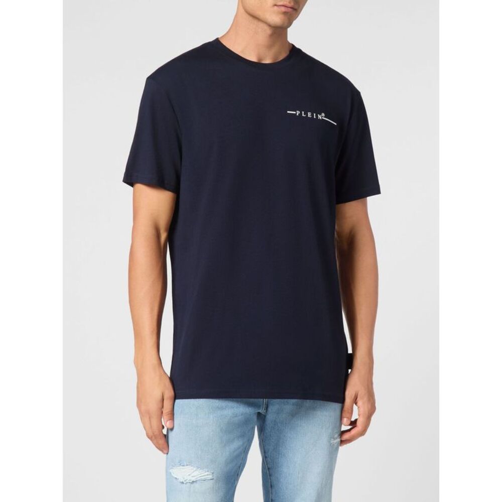 Philipp Plein Men Philipp Plein Cotton T-Shirt With Contrasting Chest Logo